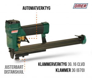 Klammerverktyg 3G.16 CLVD Automatverktyg långt magasin