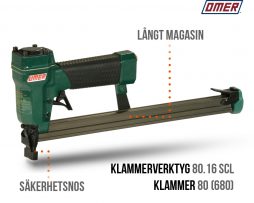 Klammerverktyg 80.16 SCL - Säkerhetsnos och Långt magasin